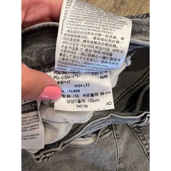 Levi's 511 Gray Straight Leg Denim Jeans Men's Size W34 L32 - Picture 5 of 6